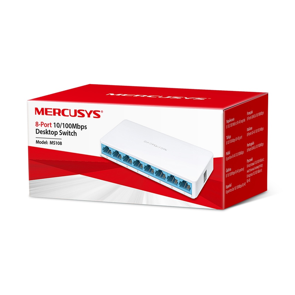 SWITCH  8-PORT 10/100M MINI, MERCUSYS.