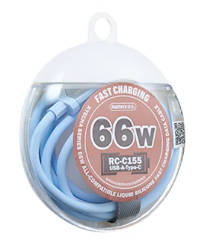 CABLE DE DATOS DE CARGA RÁPIDA DE SILICONA LÍQUIDA CRYSTAL SERIES DE 65 W TIPO C A TIPO C (1 M) , REMAX