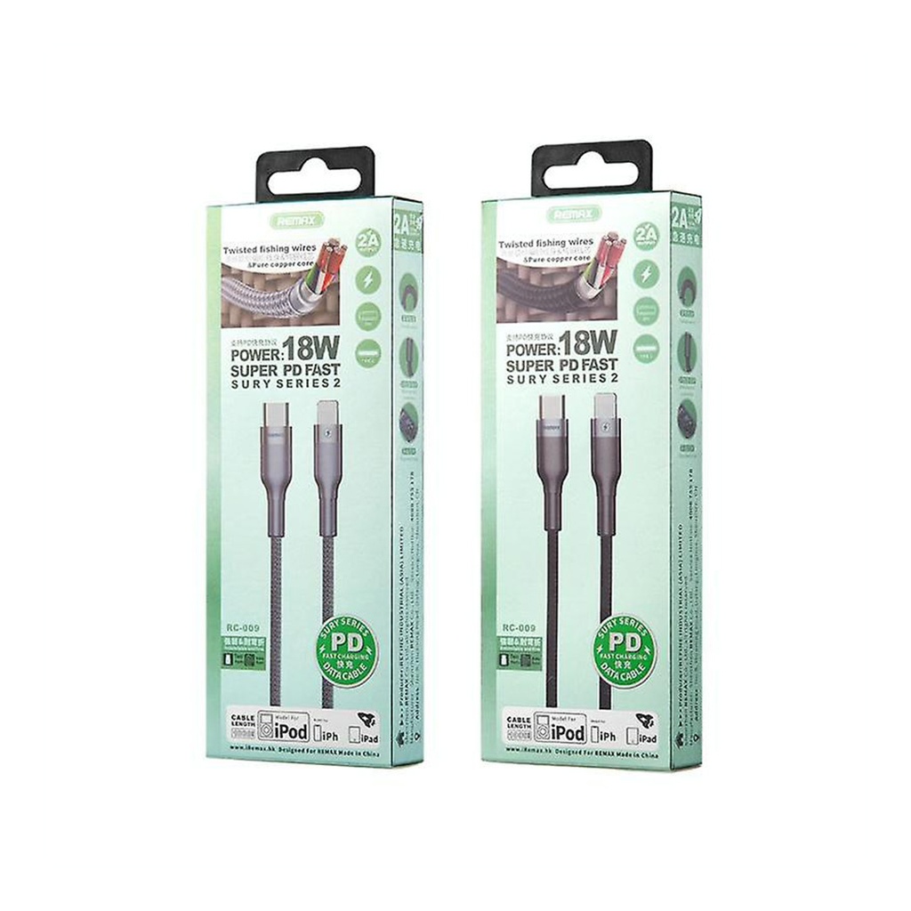 CABLE DE DATOS DE CARGA RÁPIDA, SERIE PD SURY 2 TYPE.C TO LIGHTNING, Tipo C a IPH, USB C Cable , REMAX.
