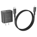 CARGADOR BA71 POWER DE PUERTO ÚNICO,BLANCO, PD20W SET TIPO C A IP, BOROFONE.
