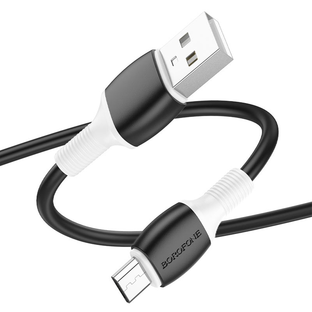 CABLE DE CARGA DE DATOS ADVANTAGE BX84 PARA MICRO BLANCO Y NEGRO, BOROFONE.