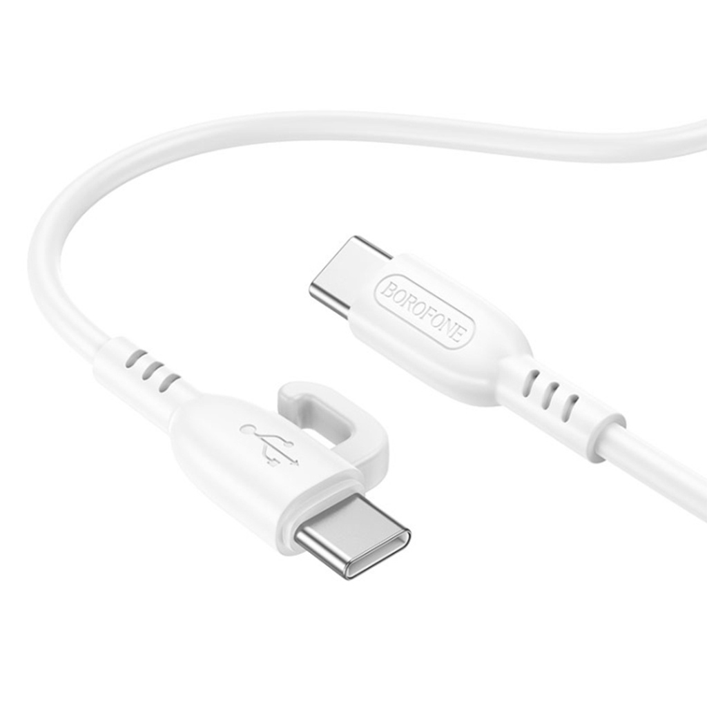 CABLE TIPO-C A TIPO-C DE CARGA BX91 DEL SÍMBOLO 60W, BLANCO,BOROFONE.