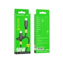 CABLE DE CARGA DE DATOS 60W BX92 ADVANTAGE DE CARGA TIPO-C A TIPO-C, BOROFONE.