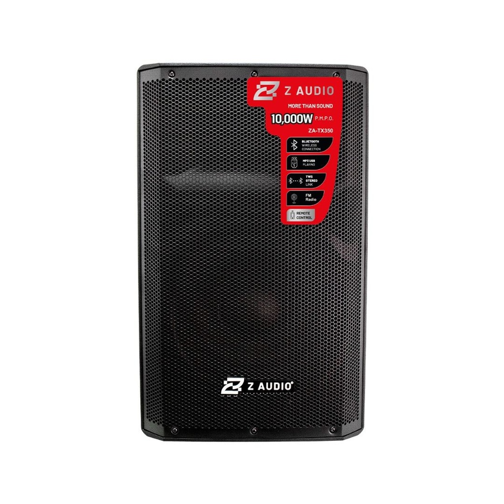 BOCINA ALTA POTENCIA BT, 15'' USB,SD,BT,FM, 10000 WATTS PMPO, PAIR BT, MICRÓFONO ALAM, Z AUDIO