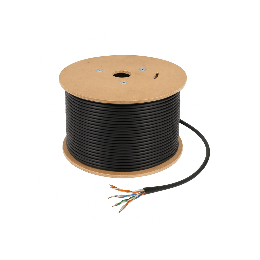 CABLE UTP CAT5E 1000 FT OUTDOOR BLACK 4PAIR, 2PAIR COBRE ​VXEL