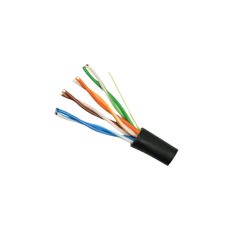 CABLE UTP NEGRO CAT5E 1000 FT 4PAIR, 100% COBRE, OUTDOOR, VXEL