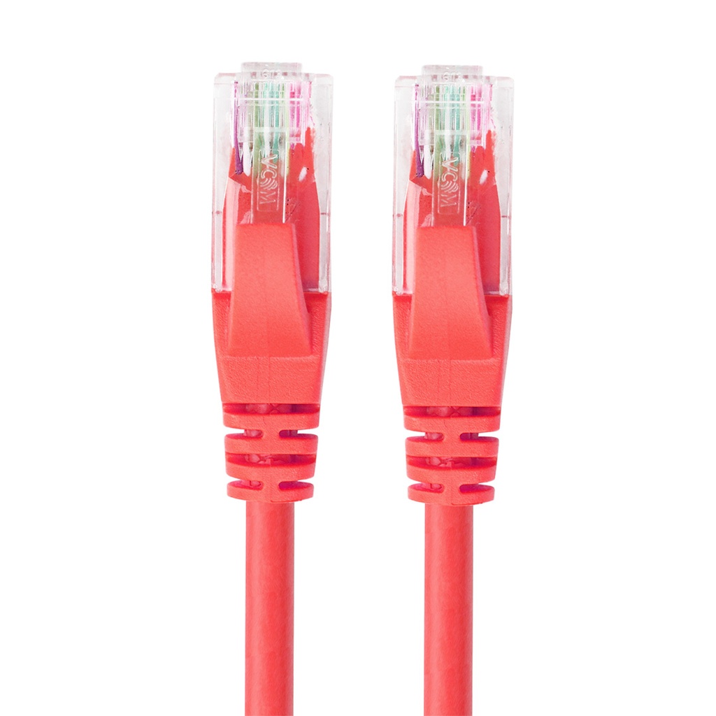 CABLE PATCH CORD CAT5E 10FT 100% ALUMINIO ROJO VCOM