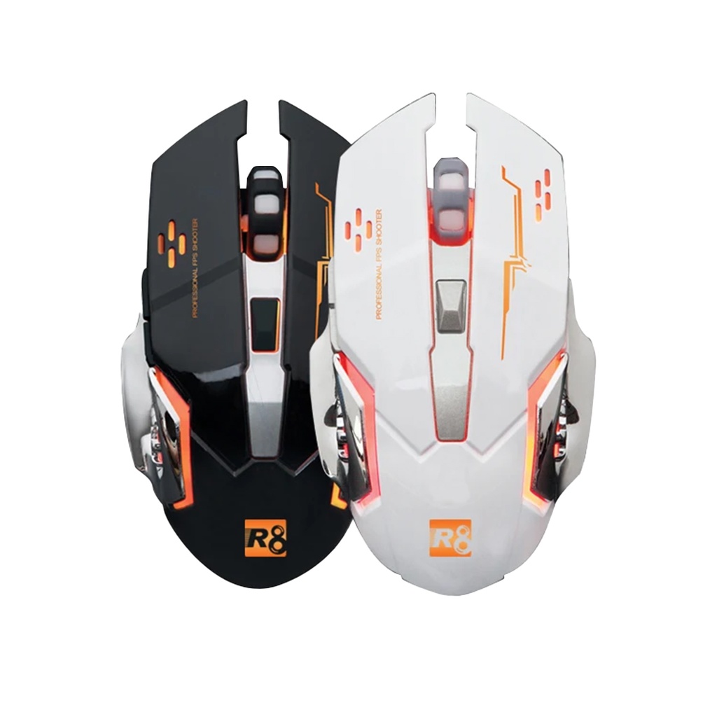 MOUSE PARA JUEGOS RECARGABLE INALÁMBRICO 6D, R8.