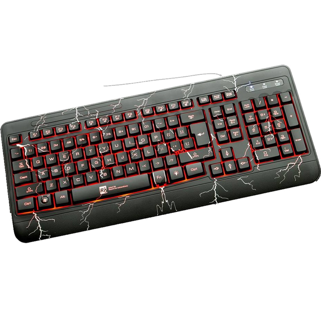 TECLADO USB ILUMINADO CON TECLAS FLOTANTES, R8.