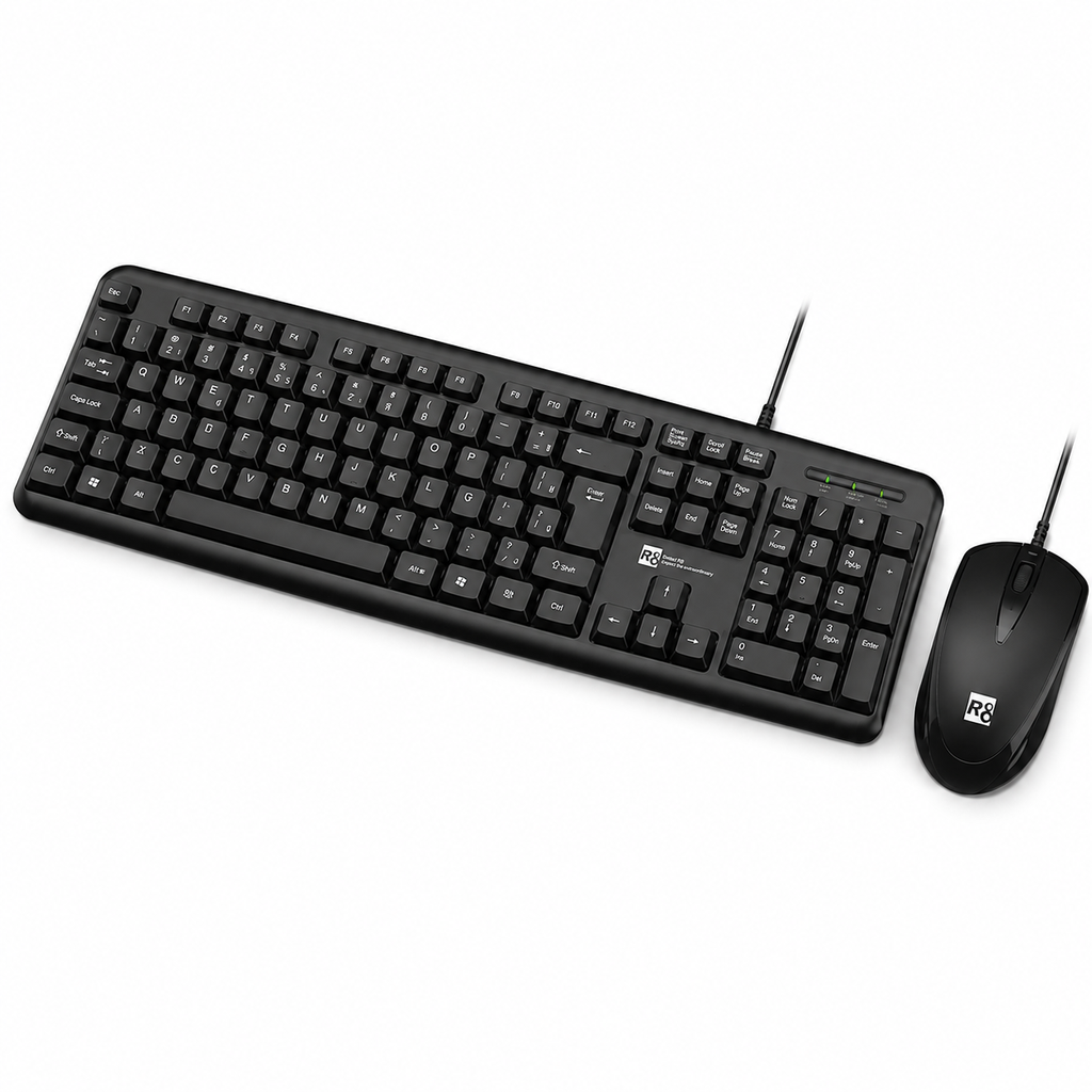 COMBO DE TECLADO Y RATÓN CON CABLE, R8.