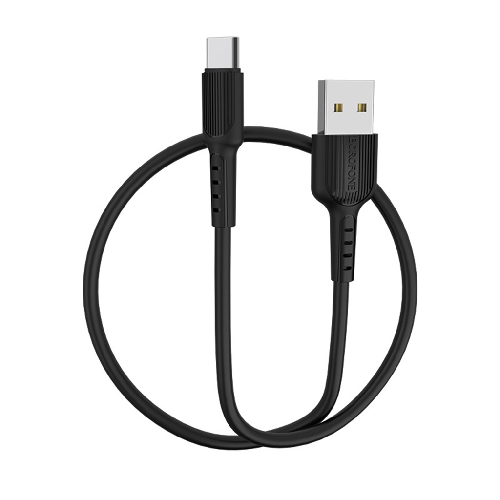 CABLE DE CARGA FÁCIL BX16 TIPO-C, NEGRO y BLANCO,BOROFONE.