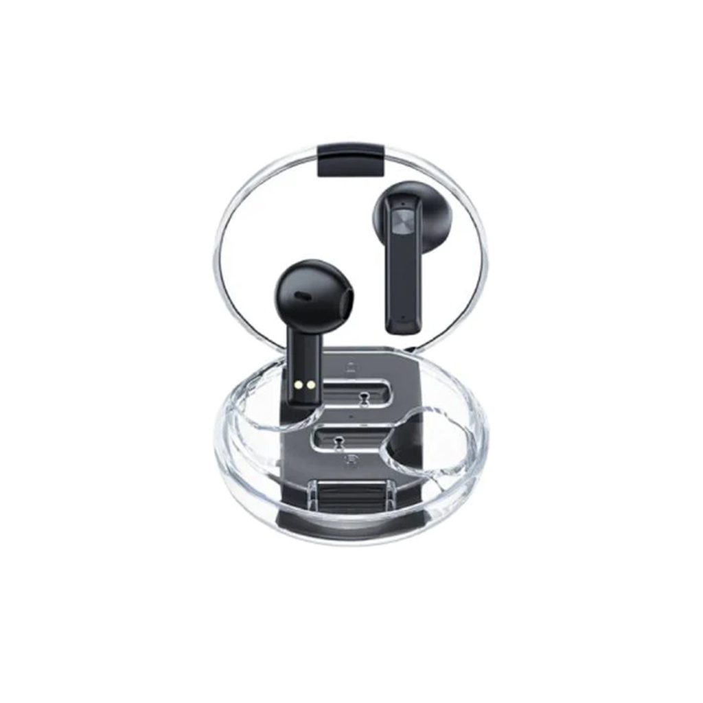 FORRO DE AURICULARES INALÁMBRICOS  CLAROS PARA MÚSICA Y LLAMADAS, CLEAR BUDS C2, REMAX.