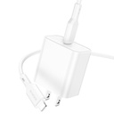 CARGADOR BA71 POWER DE PUERTO ÚNICO,BLANCO, PD20W SET TIPO C A IP, BOROFONE.