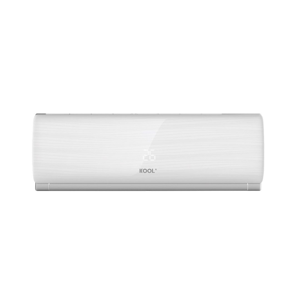 AIRE ACONDICIONADO, 12,000 BTU, SEER 19, WIFI, AUTO RESTART, SLEEP MODE, R410A, AC 220V/60 HZ, ALETAS DORADAS, EVAPORADOR Y CONDENSADOR, TUBO DE COBRE 3M, KOOL.