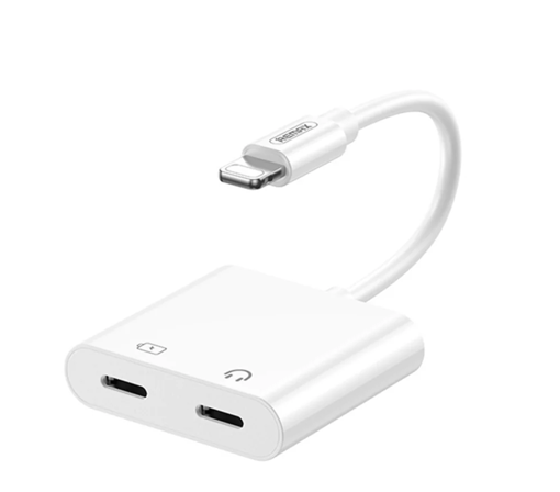 ADAPTADOR DE AUDIO PARA TELÉFONO MÓVIL RL-LA12I SMART SERIES (DUAL LIGHTNING) – BLANCO, REMAX