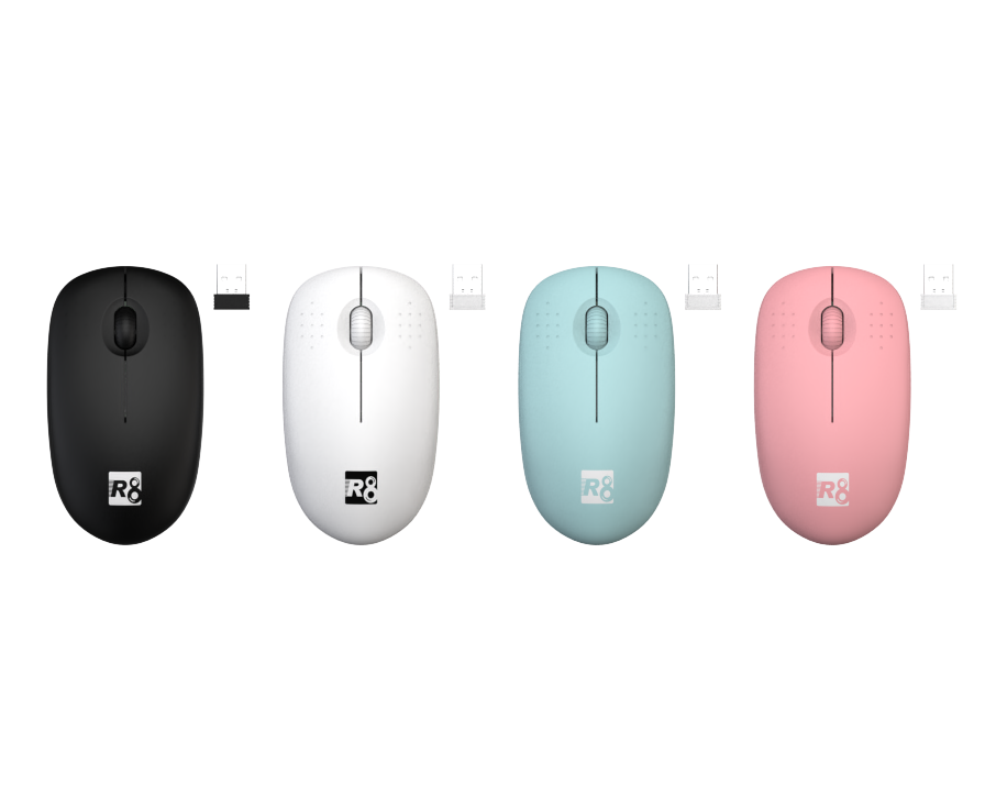 MOUSE INALÁMBRICO 2,4G VARIOS COLORES 3D, R8.