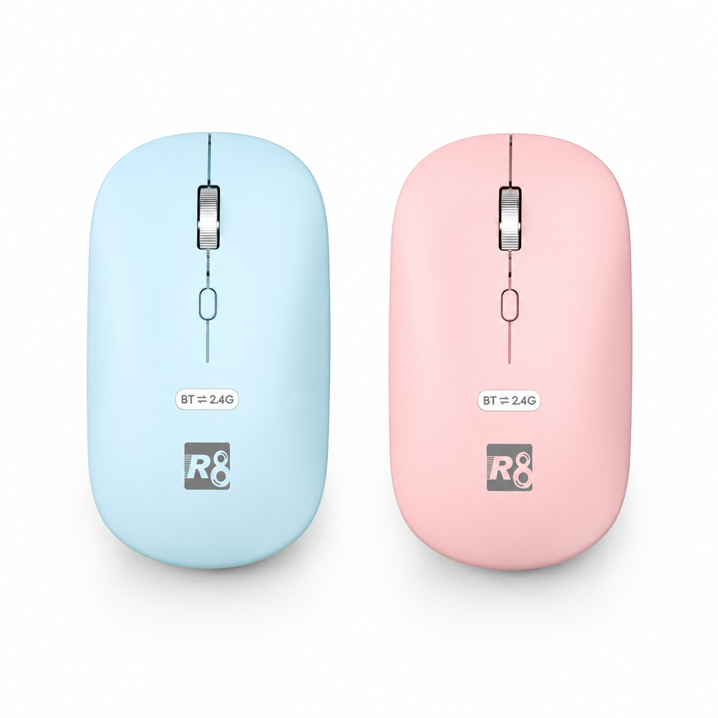 MOUSE INALÁMBRICO 4D 2.4G Y BLUETOOTH, R8.