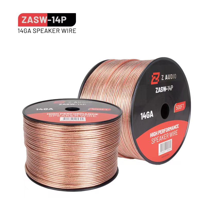 Cable de bocina transparente | Calibre 14GA | Material: CCA (Cobre-Aluminio) | 500 ft