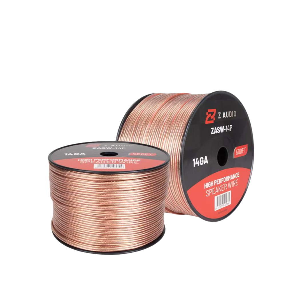 Cable de bocina transparente | Calibre 14GA | Material: CCA (Cobre-Aluminio) | 500 ft