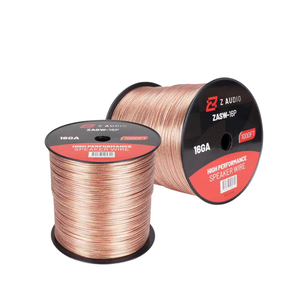 Cable de bocina transparente | Calibre 16GA | Material: CCA (Cobre-Aluminio) | 1000 ft