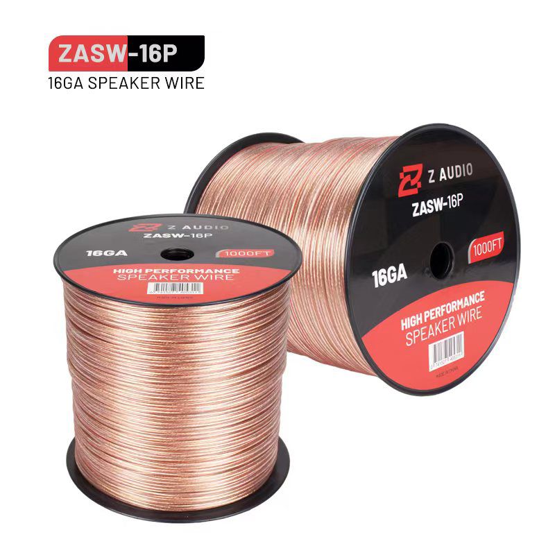 Cable de bocina transparente | Calibre 16GA | Material: CCA (Cobre-Aluminio) | 1000 ft