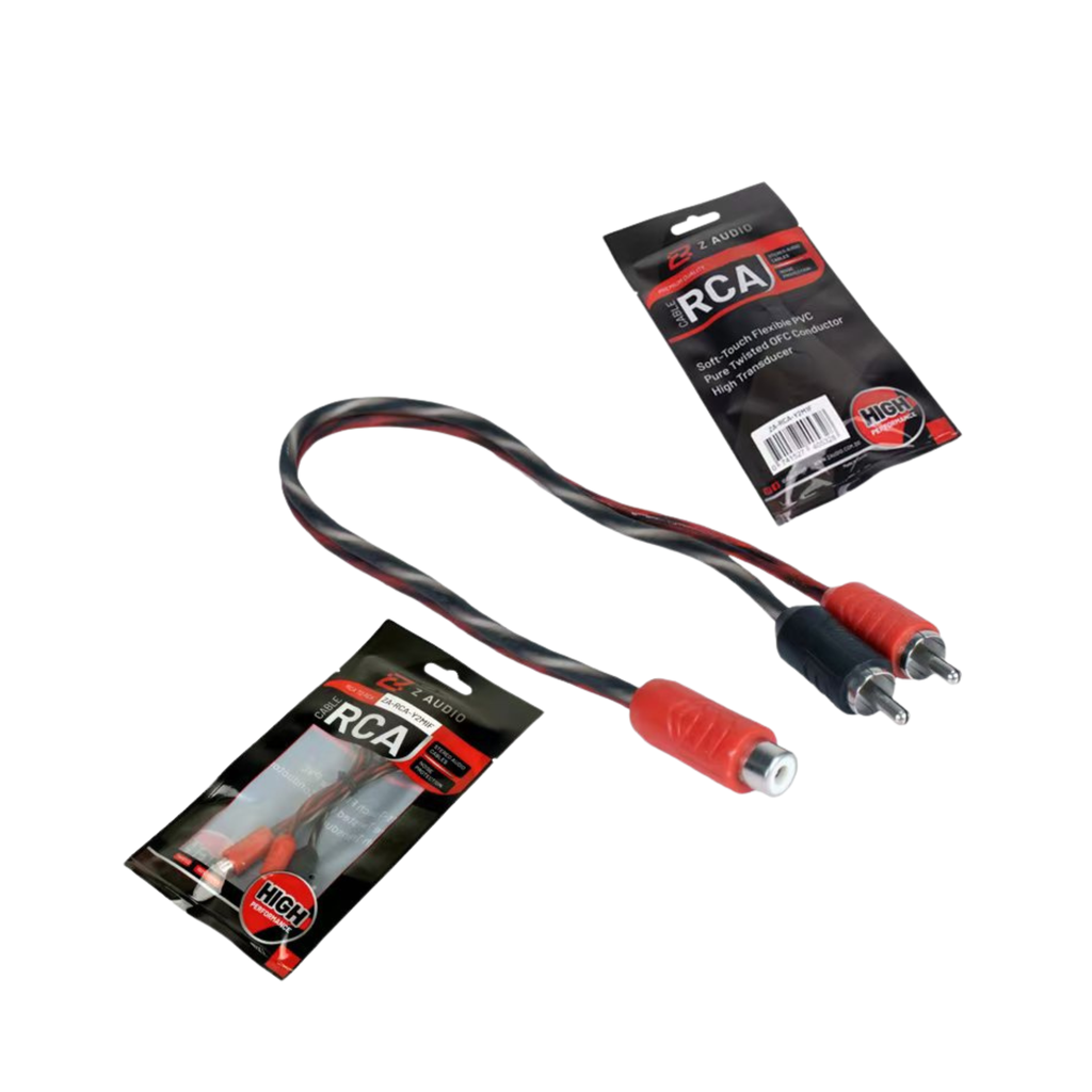 CABLE TIPO Y | 2 CONECTORES MACHO A 1 HEMBRA | CONDUCTOR OFC (COBRE LIBRE DE OXÍGENO) | REVESTIMIENTO: PVC TRANSPARENTE