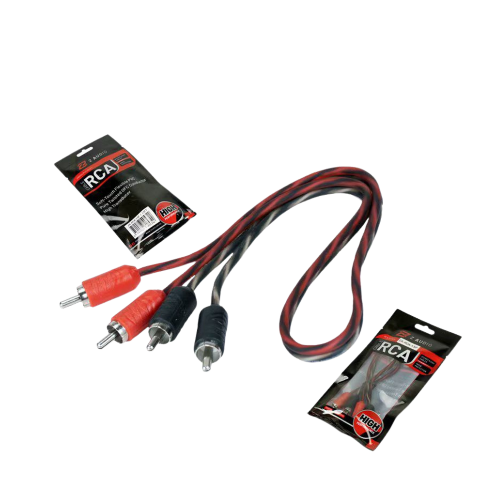 CABLE RCA 2 CANALES | CONDUCTOR OFC (COBRE LIBRE DE OXÍGENO)| REVESTIMIENTO| 1.5 FT | PVC TRANSPARENTE.