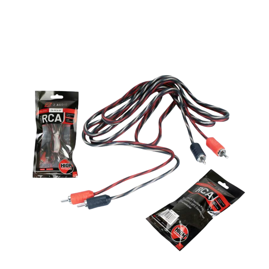 CABLE RCA 2 CANALES | CONDUCTOR OFC (COBRE LIBRE DE OXÍGENO)| REVESTIMIENTO| 6.0 FT | PVC TRANSPARENTE