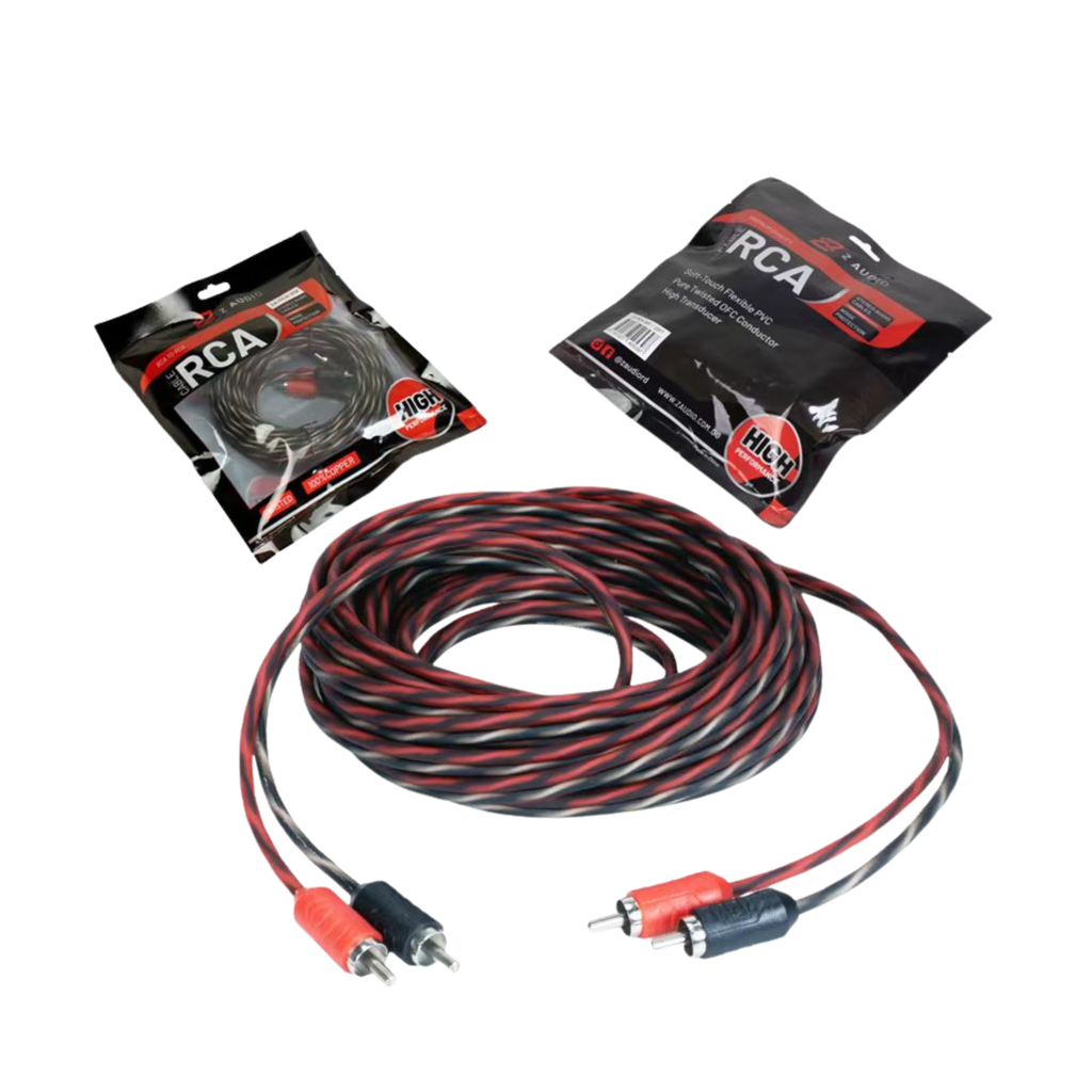 Cable RCA 2 canales | Conductor OFC (Cobre Libre de Oxígeno)| Revestimiento| 20.0 ft | PVC transparente.