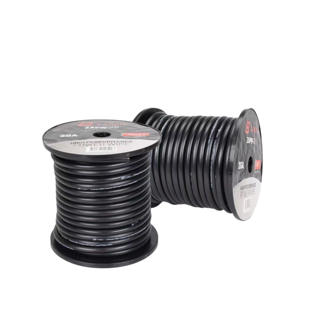 Cable 2GA | Conductor OFC (Cobre Libre de Oxígeno| Revestimiento: PVC negro |Longitud: 100 pies"