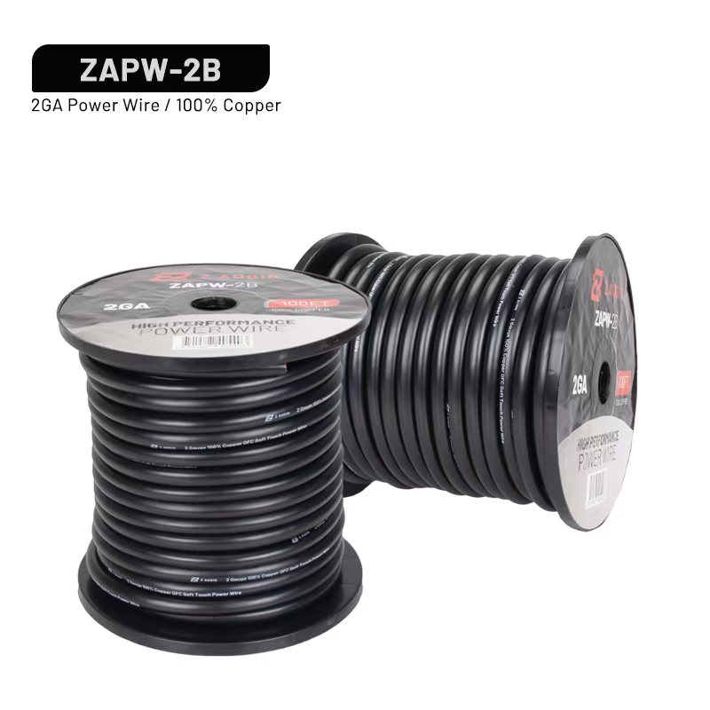 Cable 2GA | Conductor OFC (Cobre Libre de Oxígeno| Revestimiento: PVC negro |Longitud: 100 pies"