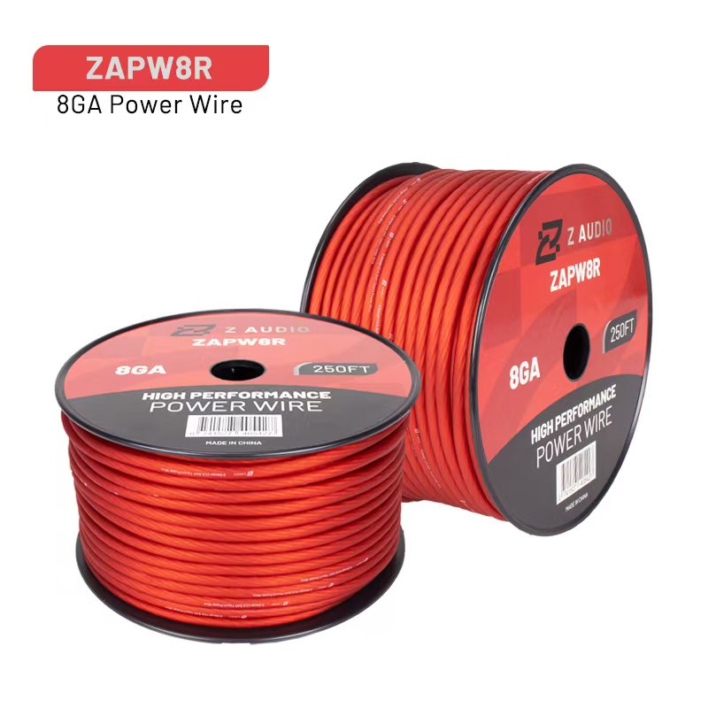 CABLE CALIBRE 8GA | CONDUCTOR CCA (ALUMINIO RECUBIERTO DE COBRE)| REVESTIMIENTO: PVC ROJO |  LONGITUD: 250 PIES"