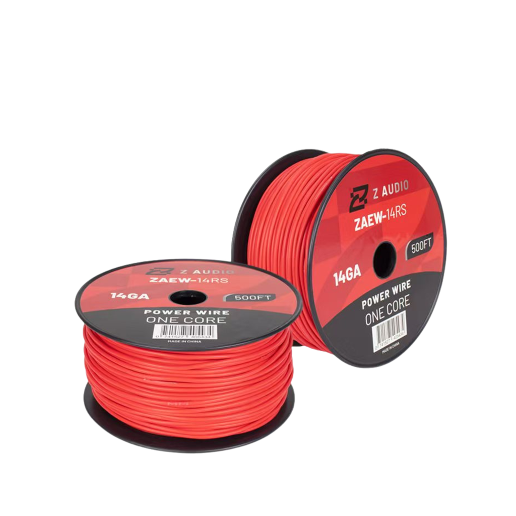 CABLE 14GA | CONDUCTOR CCA (ALUMINIO RECUBIERTO DE COBRE)| REVESTIMIENTO: PVC ROJO |  LONGITUD: 500 PIES.