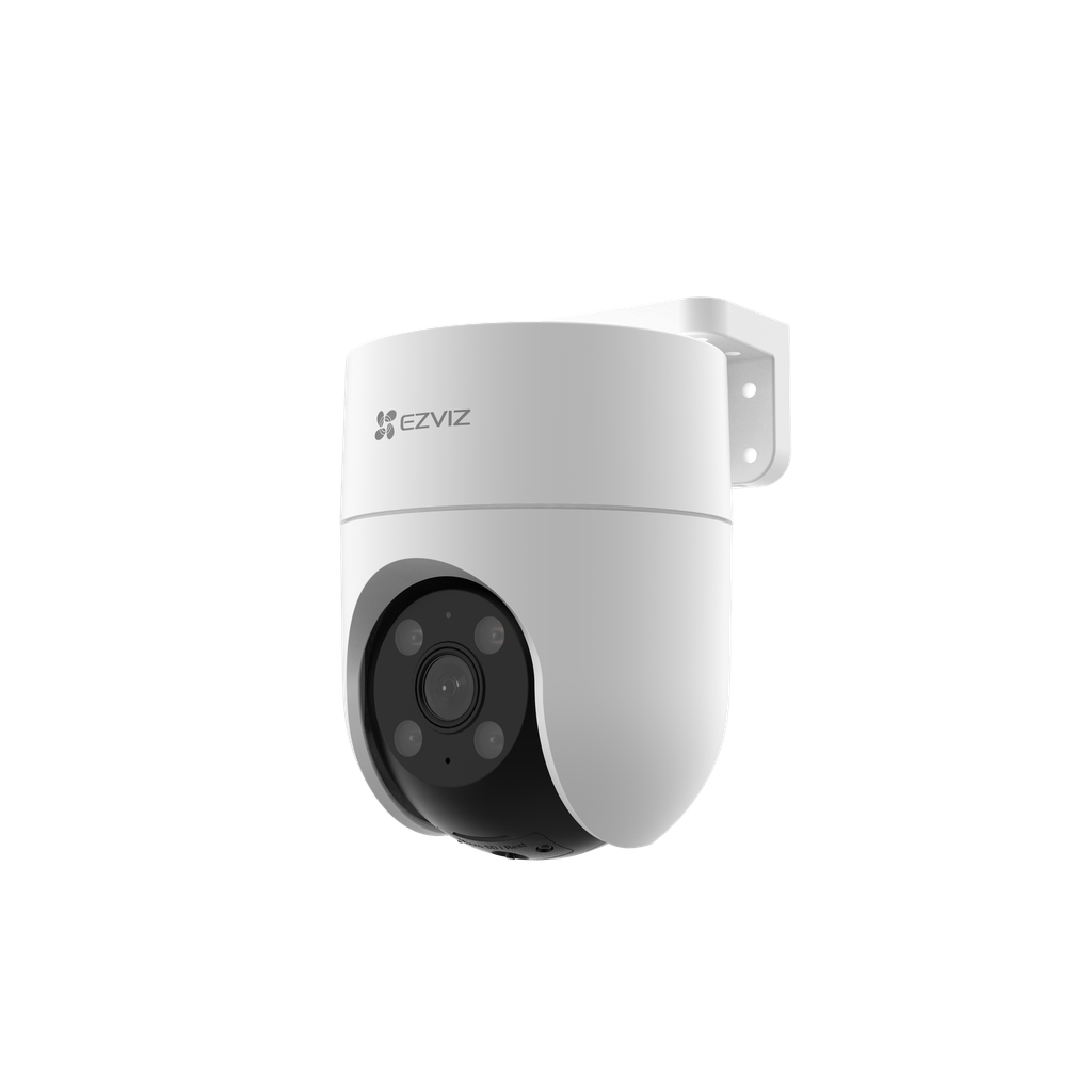 CÁMARA WIFI EXTERIOR MODELO H8C 3MP, RESOLUCIÓN 2K, LENTE 4MM, COBERTURA PANORÁMICA DE 360°, FORMATO DE VIDEO H.265, ADMITE TARJETA MICROSD HASTA 512 GB (NO INCLUIDA), EZVIZ.