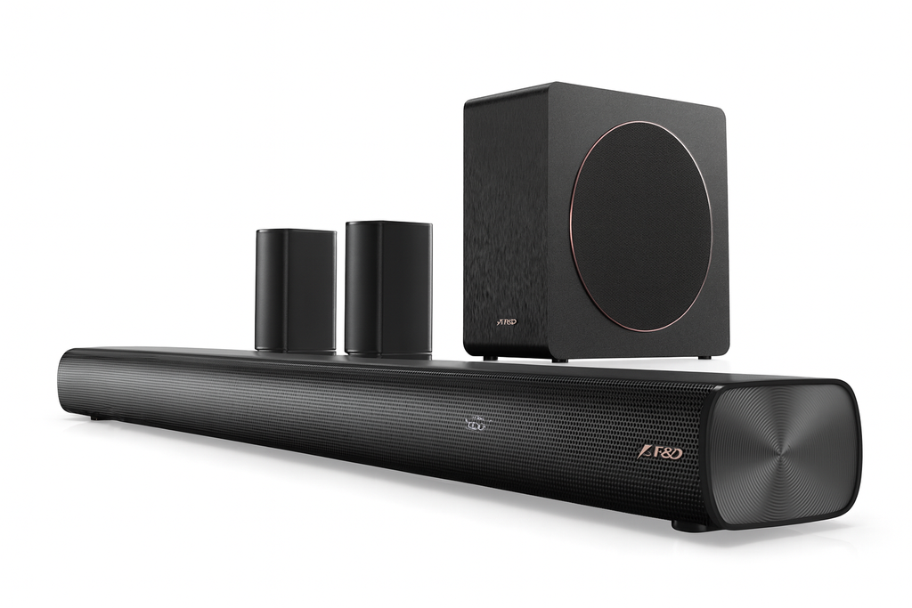 BOCINA 5.1 DOLBY ATMOS DE 190W CON SONIDO 3D, SUBWOOFER INALÁMBRICO DE 8", 6 MODOS DE AUDIO, BLUETOOTH 5.3, CONEXIÓN (HDMI ARC, ÓPTICO, AUX, USB