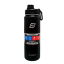 BOTELLA Z - AUDIO EN ACERO INOXIDABLE 24 OZ, NEGRA, INCLUYE DOS TAPAS.